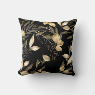 Abstract ginkgo leaves. Luxury glitter ginkgo on r Cushion