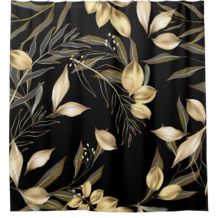 Abstract ginkgo leaves. Luxury glitter ginkgo on r Shower Curtain