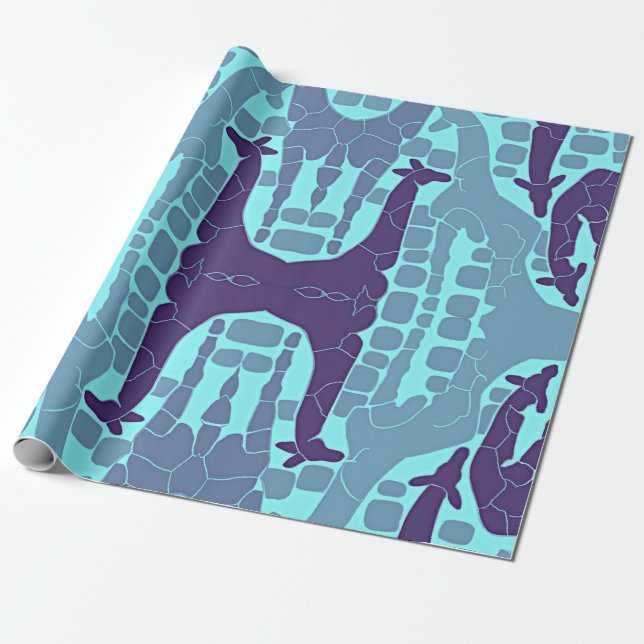 Abstract Giraffe Pattern Wrapping Paper (Unrolled)