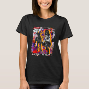 Abstract Girl Doberman Cities Style Collagen Rebel T-Shirt