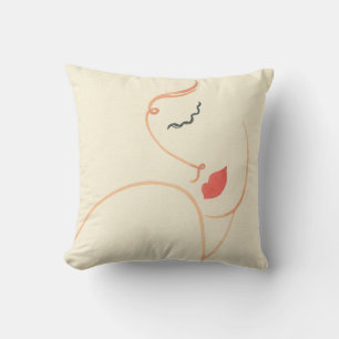 Abstract girl face. beautiful woman. fashion illus cushion