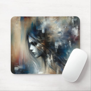 Abstract Girl Painting Mouse Mat