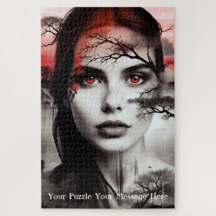 Abstract girl portrait lanscape jigsaw puzzle