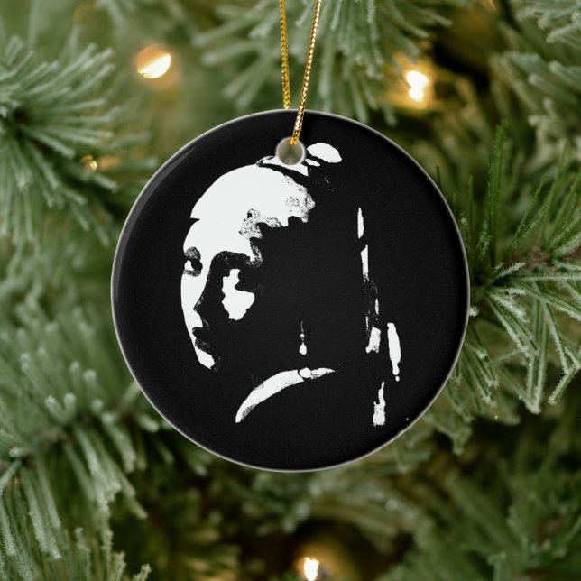 Abstract Girl with a Pearl Earring Ceramic Tree Decoration (Tree)