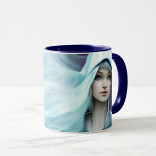 Abstract Girl with Flowing Hair Mug