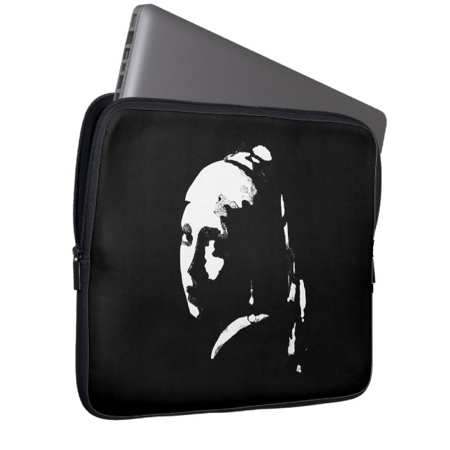 Abstract Girl with Pearl Earring Laptop Sleeve (Front Right)
