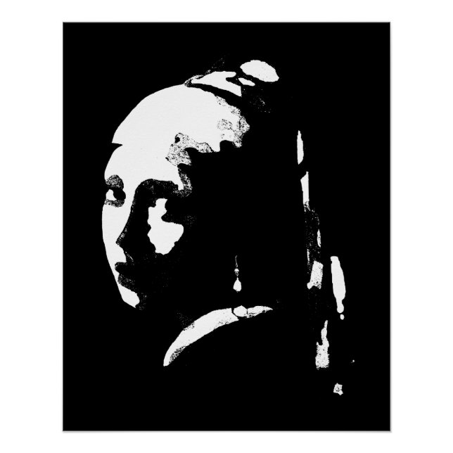 Abstract Girl with Pearl Earring Poster (Front)