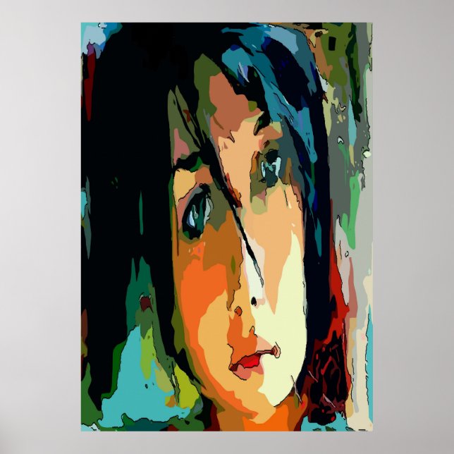Abstract Girls Face Poster (Front)