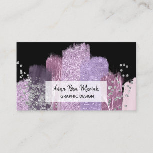 *~* Abstract Girly Feminine Exciting Chic Glitter Business Card