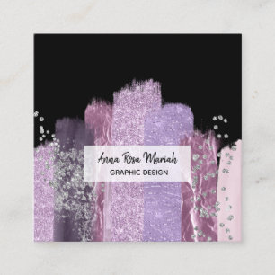 *~* Abstract Girly Glitter Feminine Exciting Chic Square Business Card