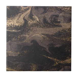 Abstract glam black and gold texture effect tile