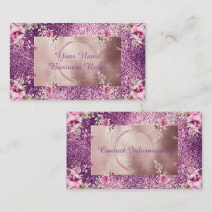 Abstract glam pink and gold texture effect business card
