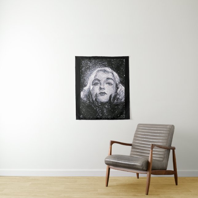 Abstract Glamourous Womans face Original Abstract Tapestry (In Situ)