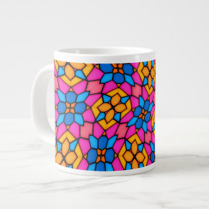 Abstract Glass Flowers Large Coffee Mug
