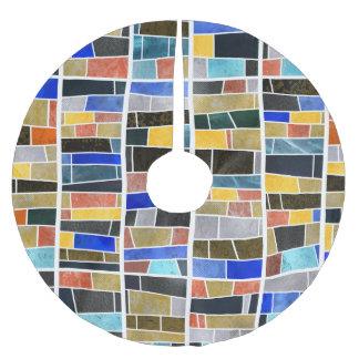 Abstract glass mosaic: high-resolution texture. brushed polyester tree skirt