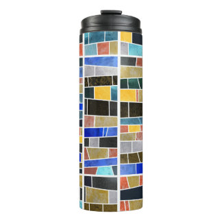 Abstract glass mosaic: high-resolution texture. thermal tumbler