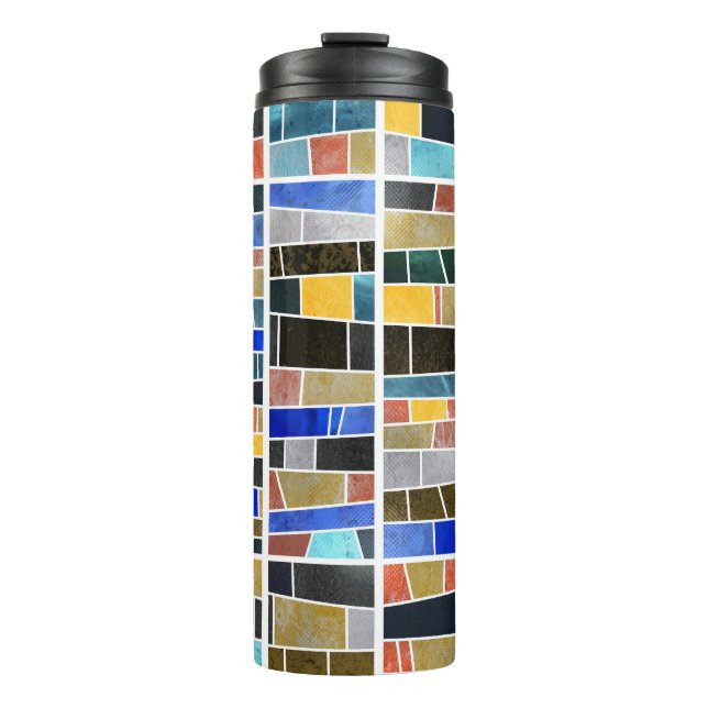 Abstract glass mosaic: high-resolution texture. thermal tumbler (Front)