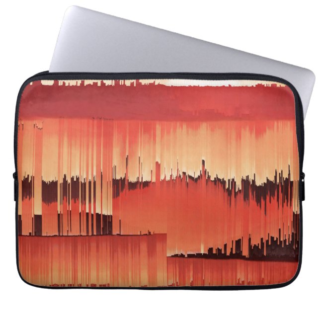 Abstract Glitch Sunset Design Laptop Sleeve (Front)