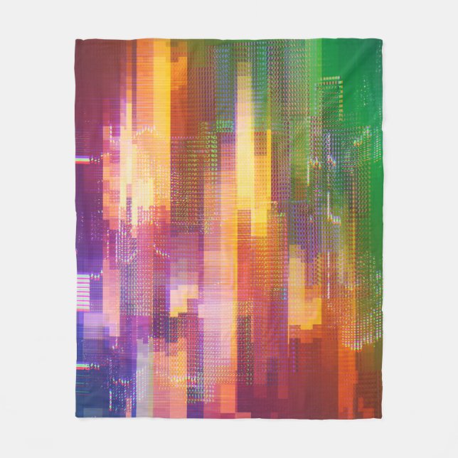 Abstract glitch: test screen texture fleece blanket (Front)
