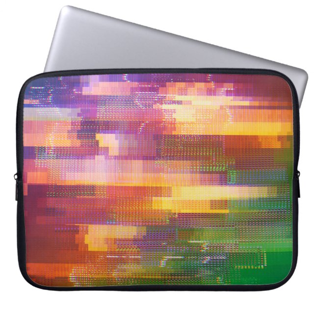 Abstract glitch: test screen texture laptop sleeve (Front)