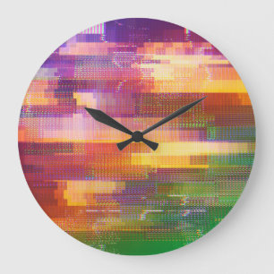 Abstract glitch: test screen texture large clock