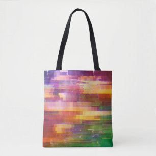 Abstract glitch: test screen texture tote bag