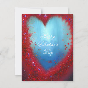 Abstract glitter heart valentine holiday card