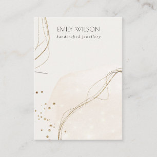 Abstract Glitter Ivory Gold Necklace Band Display Business Card