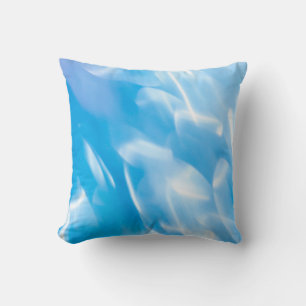 Abstract glitter lights on blue background. Round Cushion