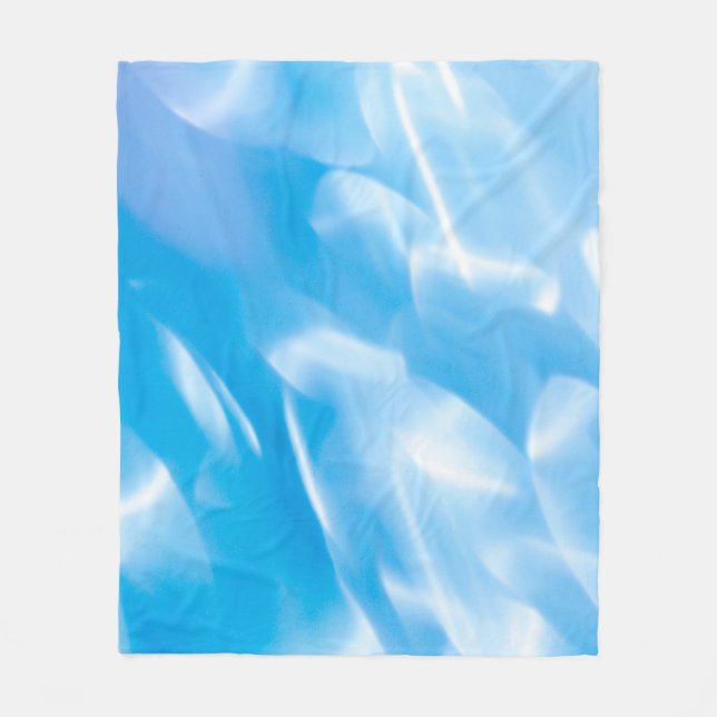 Abstract glitter lights on blue background. Round  Fleece Blanket (Front)