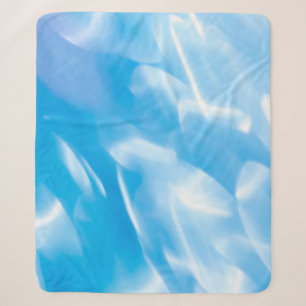 Abstract glitter lights on blue background. Round Sherpa Blanket