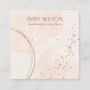 Abstract Glitter Rose Gold Stud Earring Display Square Business Card