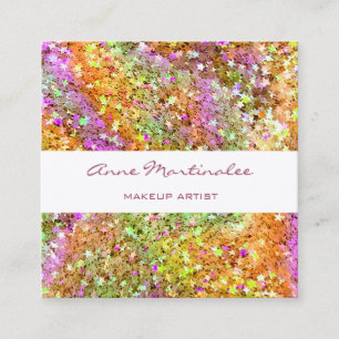 Abstract Glitter Stars Square Business Card