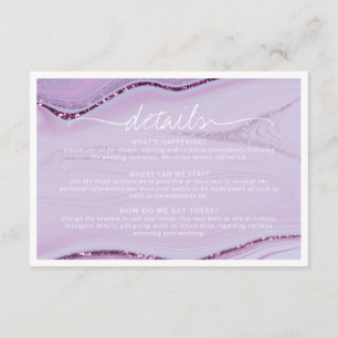Abstract Glitter Strata Wedding Details Lilc ID903 Enclosure Card