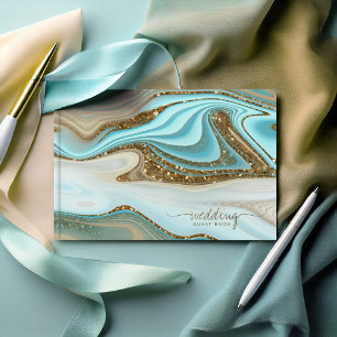 Abstract Glitter Strata Wedding ID903 Guest Book