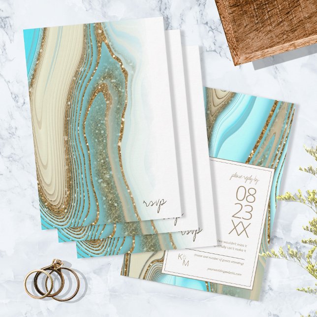 Abstract Glitter Strata Wedding ID903 RSVP Card (Creator Uploaded)
