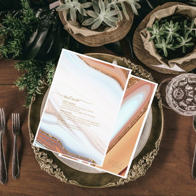 Abstract Glitter Strata Wedding Menu SouthW ID903 (Creator Uploaded)