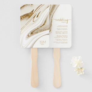 Abstract Glitter Strata Wedding Party Ivory ID903 Hand Fan