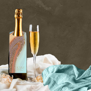 Abstract Glitter Strata Wedding SB ID903 Bottle Tag