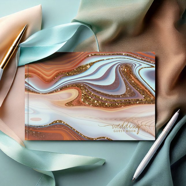 Abstract Glitter Strata Wedding SW ID903 Guest Book (Creator Uploaded)