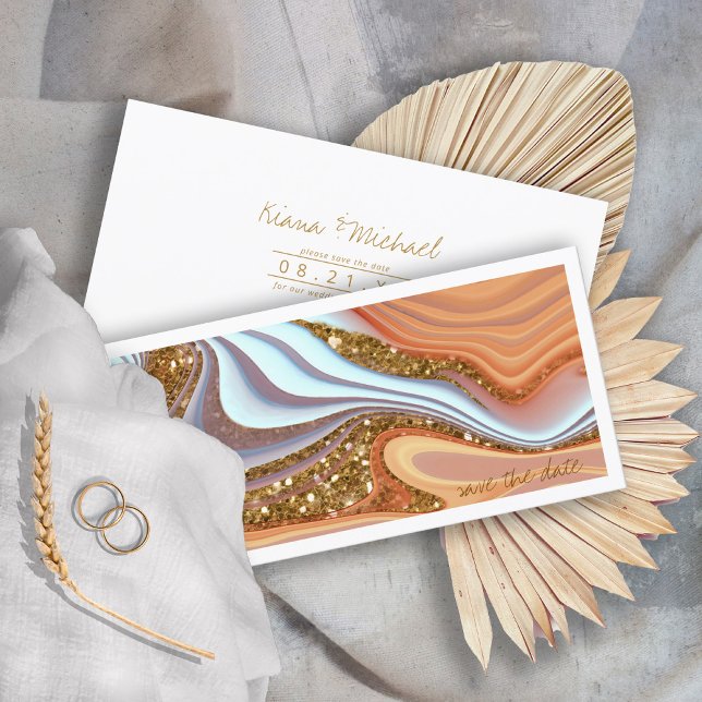 Abstract Glitter Strata Wedding SW ID903 Save The Date (Creator Uploaded)
