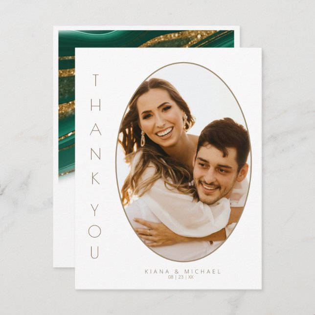 Abstract Glitter Strata Wedding Thank You Gr ID903 (Front/Back)