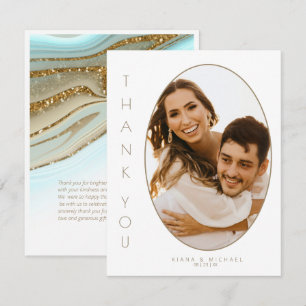 Abstract Glitter Strata Wedding Thank You ID903 Card