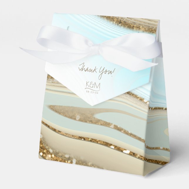 Abstract Glitter Strata Wedding Thank You ID903 Favour Box (Front Side)