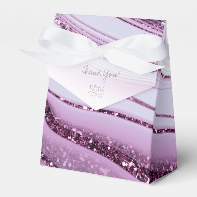 Abstract Glitter Strata Wedding Thank You Lc ID903 Favour Box (Front Side)