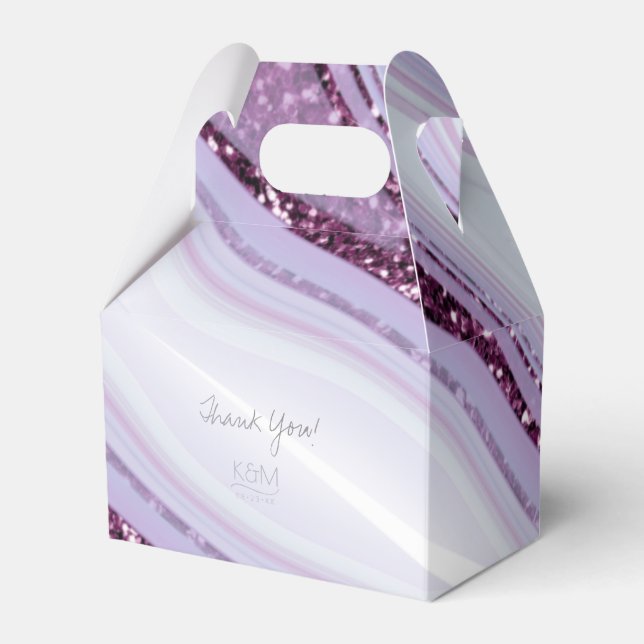 Abstract Glitter Strata Wedding Thanks V2 Llc ID90 Favour Box (Front Side)