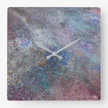 Abstract Glitter Wall Clock