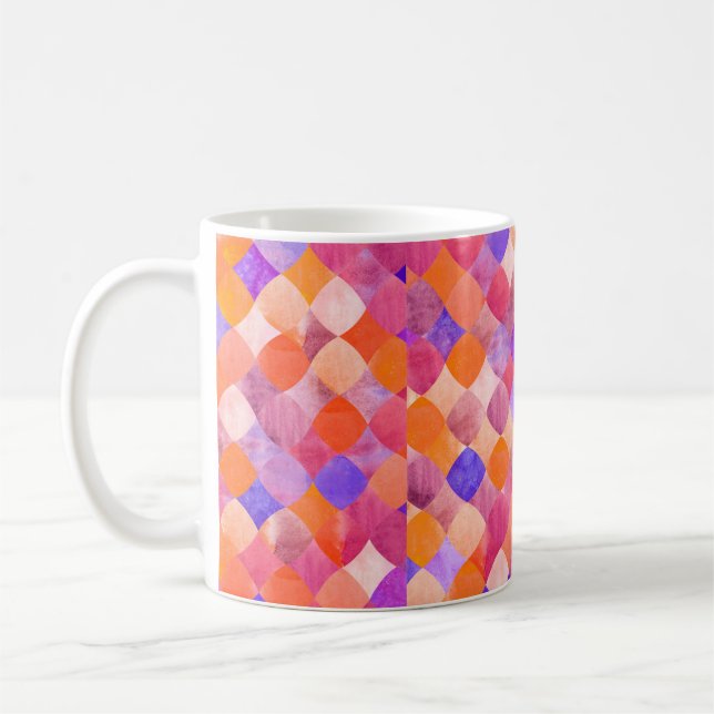 Abstract glitter watercolor geometric pattern coffee mug (Left)