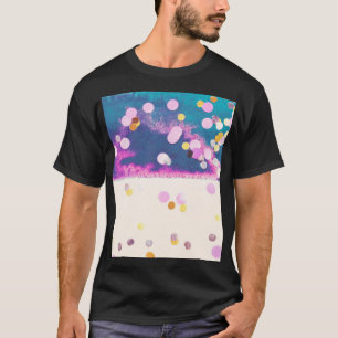 Abstract Glittery Blue Watercolor Splash T-Shirt