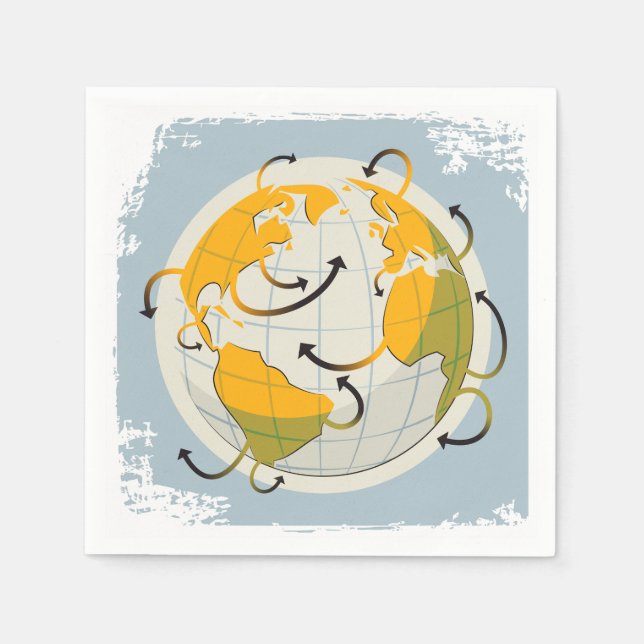 Abstract Globe Paper Napkins (Front)